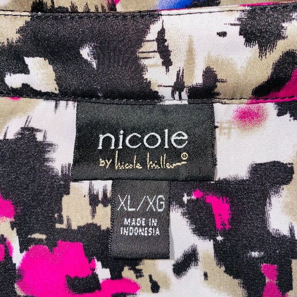 Nicole by Nicole Miller Splatter Abstract Print Top XL - Picture 5 of 5